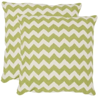 Safavieh Striped Telea Lime/ Green 22-inch Square Throw Pillows (Set of 2)