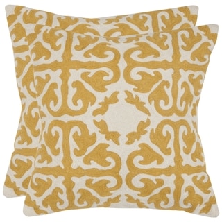 Safavieh Morrocan Mustard 22-inch Square Throw Pillows (Set of 2)