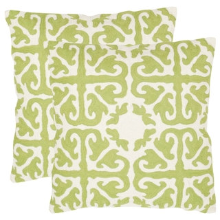 Safavieh Morrocan Lime/ Green 18-inch Square Throw Pillows (Set of 2)