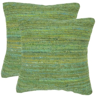 Safavieh Eloise Glorious Green 20-inch Square Throw Pillows (Set of 2)