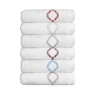 Authentic Hotel and Spa Embroidered Tile Turkish Cotton Bath Towel (Option: White)