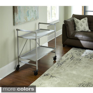 Avenue Greene Outdoor/ Indoor Metal Slat Folding Serving Cart