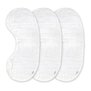 Green Sprouts Brights Organic Muslin Burp Pad 3 Pack - White Set