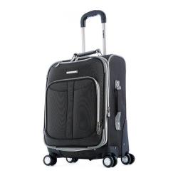 Olympia Tuscany Black 21-inch Expandable Carry On Spinner Upright Suitcase