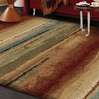 slide 1 of 1, Carolina Weavers Comfy and Cozy Grand Comfort Collection Field of Vision Multi Shag Area Rug (5'3 x 7'6)