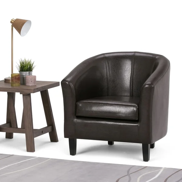 WYNDENHALL Parker 30 inch Wide Transitional Faux Air Leather Tub Chair - 30 inch Wide