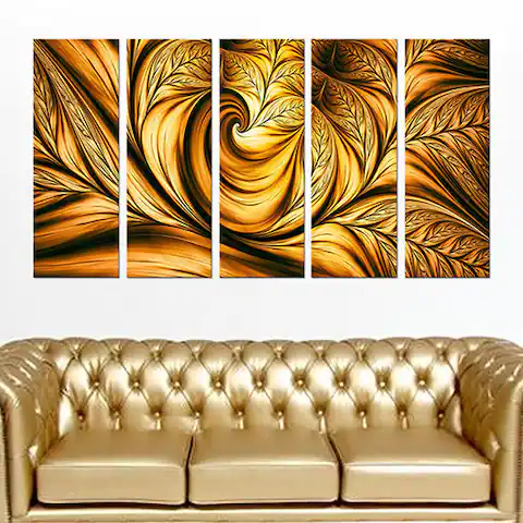 Abstract 'Golden Dream' Gallery-wrapped Wall Print Art