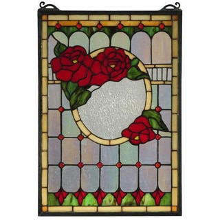 Morgan Rose Stained Glass Window Panel