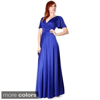 Evanese Women's Shiny Venezian Long Evening Dress