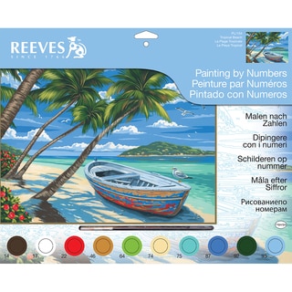 Paint By Number Kit 12"X16"-Tropical Beach