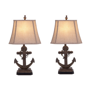 Malibu Anchor 28-inch Nautical Ceramic Table Lamp (Set of 2)