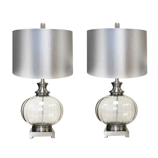 Casa Cortes Gabriella 28-inch Metallic Glass Table Lamp (Set of 2)