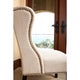 Abbyson Sierra Tufted Cream Linen Wingback Dining Chair