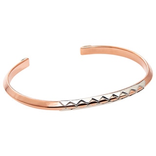 Hand-crafted Copper and Sterling Silver Crocodile Unisex Cuff Bracelet (Mexico)