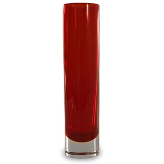 Murano Glass 'Scarlet Column' Handblown Vase (Brazil)