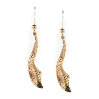 Handmade Copper Textured Dangle Earrings (Mexico)