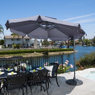 Christopher Knight Home Outdoor Baja Banana Canopy Umbrella with Base