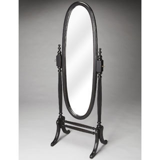 Black Licorice Oval Cheval Mirror