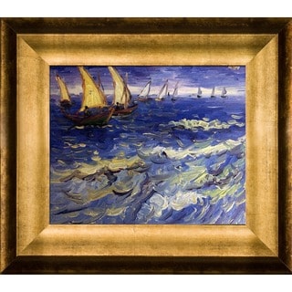 Vincent Van Gogh Seascape at Saintes Maries de la Mer Hand Painted Framed Canvas Art