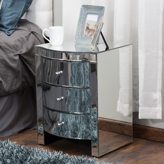 Christopher Knight Home Roxie Mirrored Three-Drawer Side Table