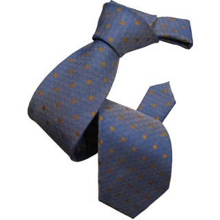 Dmitry Men's Blue Polka Dot Pattern Italian Silk Tie