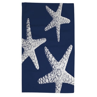 Thumbprintz Nautical Nonsense White Blue Starfish Rug (4' x 6')