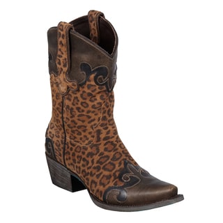 Lane Boots Women's 'Dakota' Cheetah Printed Leather Cowboy Boots