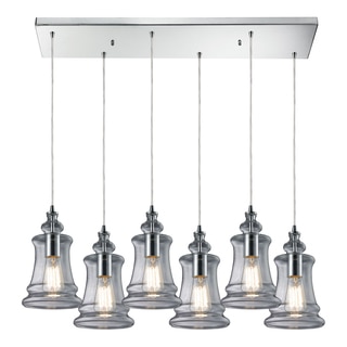 Elk LIghting Menlow Park 6-light Polished Chrome Pendant with Clear Glass Shades