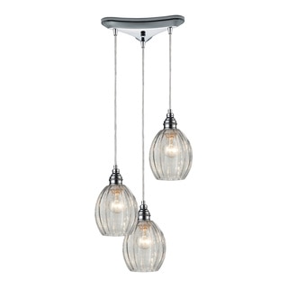Danica Staggered 3-light Clear Glass and Polished Chrome Pendant