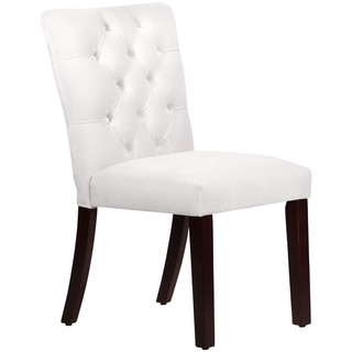 Made to Order Tufted Mor Dining Chair in Velvet White