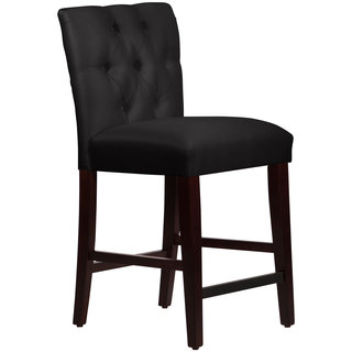 Made to Order Tufted Mor Counter Stool in Shantung Black