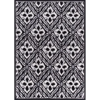 Rug Squared Riverside Black Abstract Area Rug (7'10 x 10'6)