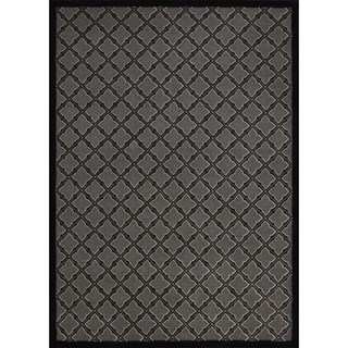 Rug Squared Montrose Silver/ Black Geometric Area Rug (7'9 x 10'10)