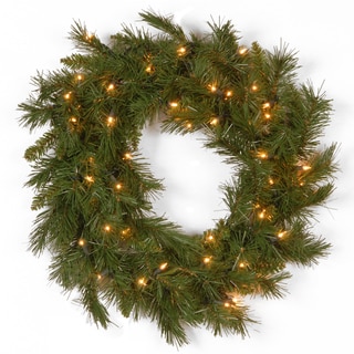 24-inch Winchester Pine Wreath with Clear Lights