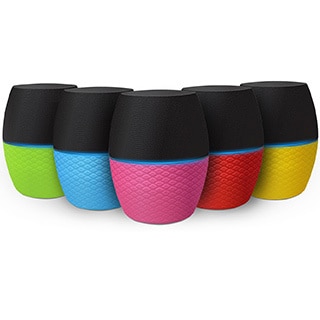 Latte SoundMagic Mini Color Changeable Portable Bluetooth Speaker with a powerful speaker and built-