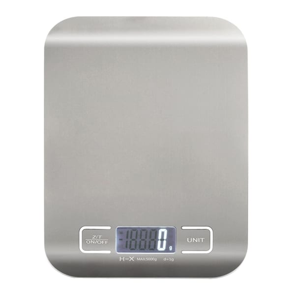 Insten Silver Stainless Steel Ultra-slim 1-5000g Handy Digital Kitchen Scale Food Scale with LCD Display/ Auto-off Function