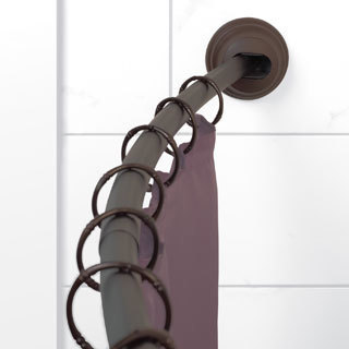 Zenna Home Oil Rubbed Bronze Adjustable Curved Tension Shower Rod