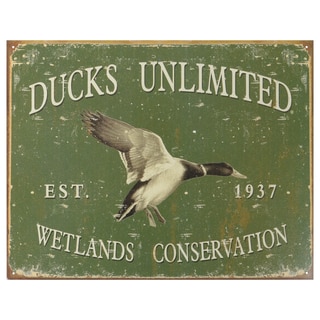 Vintage Metal Art 'Ducks Unlimited 1933' Decorative Tin Sign