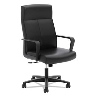 basyx by HON VL604 Series Black SofThread Leather High-Back Executive Chair
