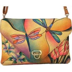 Women's ANNA by Anuschka Envelop Clutch 8057 Dragonfly Glass Painting