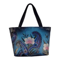 Women's ANNA by Anuschka Large Tote 8045 Denim Paisley Floral