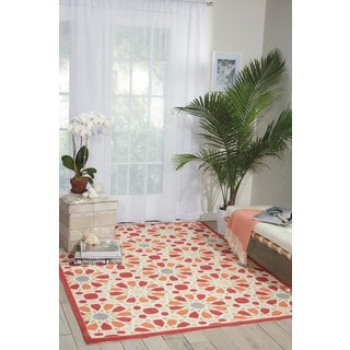 Waverly Sun N' Shade Starry Eyed Flamingo Indoor/ Outdoor Area Rug by Nourison (5'3 x 7'5)