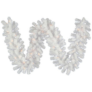 9-foot x 12-inch Crystal White Garland Dura-Lit with 50 Clear Lights