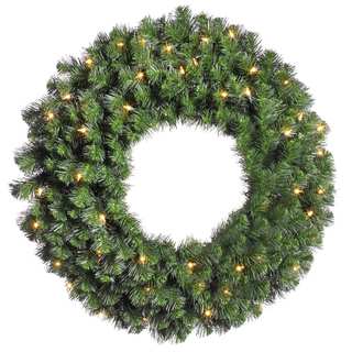 42-inch Douglas Wreath Dura-Lit with 100 Clear Lights, 370 Tips