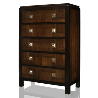 Furniture of America Anteia Acacia and Walnut 5-Drawer Chest