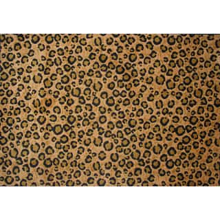 Leopard Skin Brown Nylon Area Rug (8' x 11')