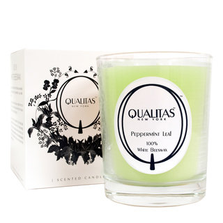 Qualitas 100-percent USP Pharmaceutical White Beeswax Peppermint Leaf Candle