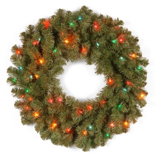 24-inch Kincaid Spruce Wreath with 50 Multi Lights