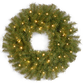 24-inch Norwood Fir Wreath with 50 Low Voltage Warm White LED Lights