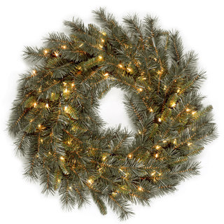 36-inch Winchester Pine Wreath with 150 Clear Lights